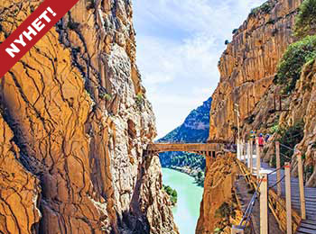 Bildet viser Caminito del Rey i Spania. Expa Travel har turer dit.