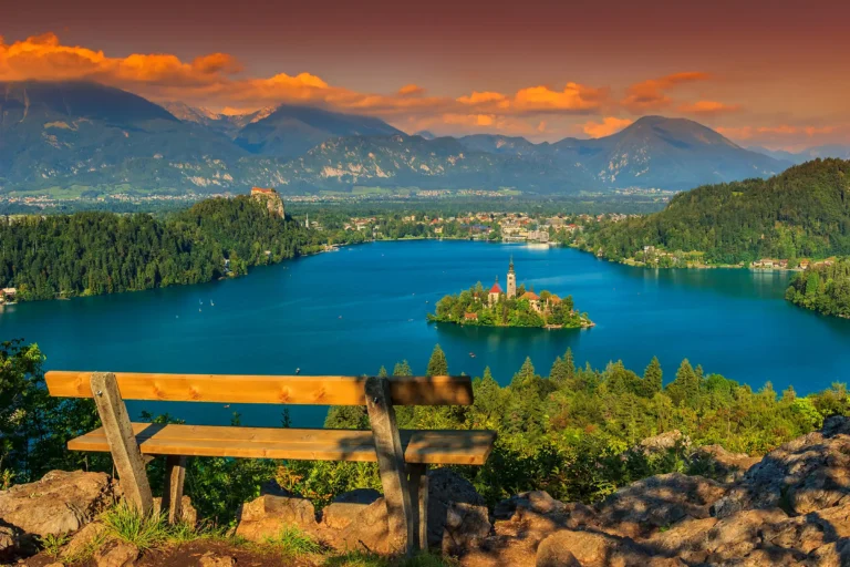 Bled Lake med st. Marys kirke, Slovenia